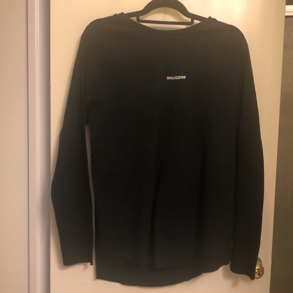 Rawgear Men’s Cotton Ribbed pullover with raw edge in Black size Large